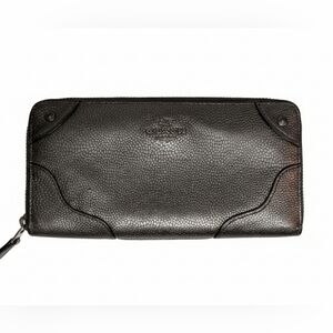 Coach Mickie Accordion Zip Wallet, Metallic Gunmetal - EUC!